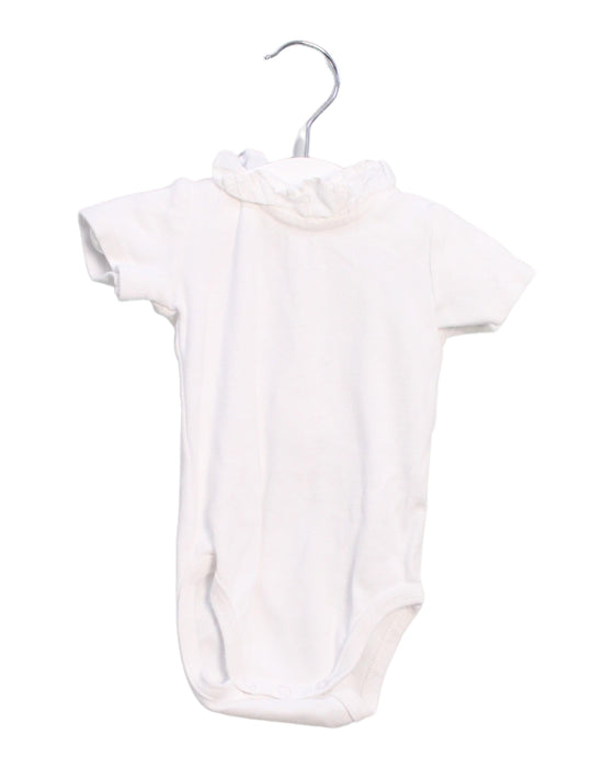 A White Short Sleeve Bodysuits from Bout'Chou in size 0-3M for girl. (Front View)
