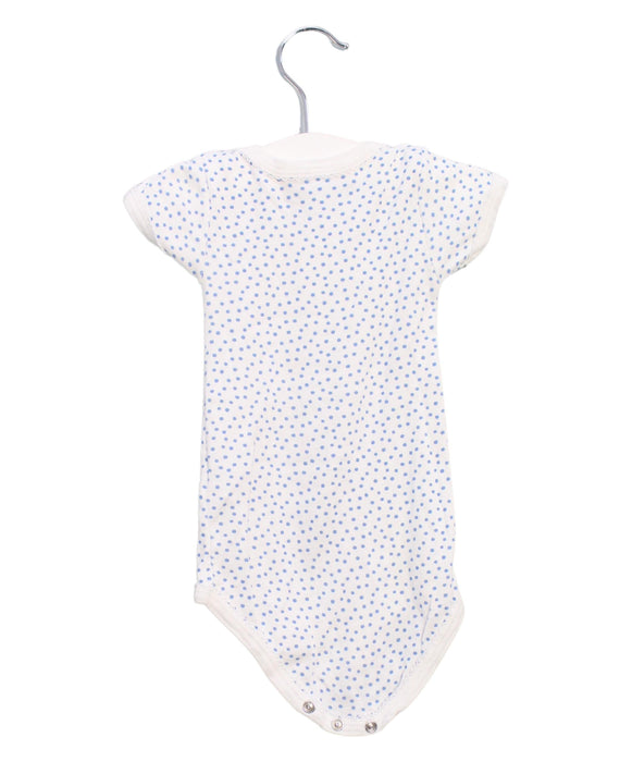 A Blue Short Sleeve Bodysuits from Petit Bateau in size 3-6M for girl. (Back View)