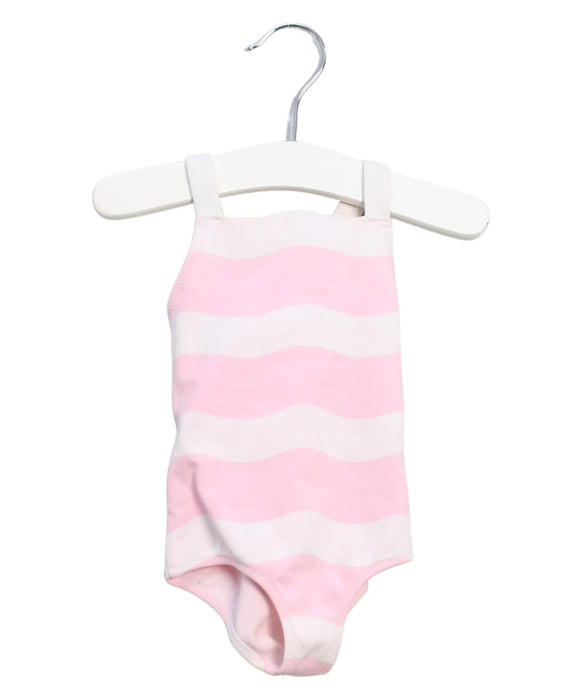 A Pink Swimsuits from Jacadi in size 3-6M for girl. (Front View)
