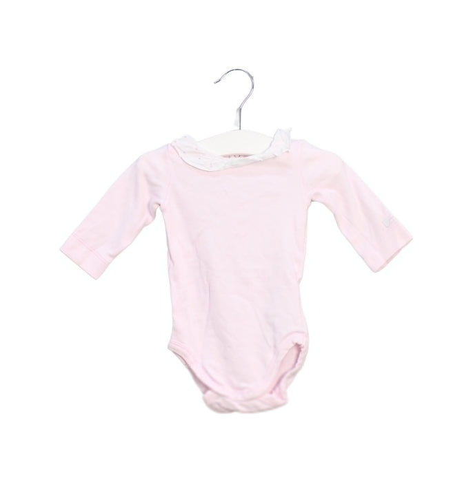 A Pink Long Sleeve Bodysuits from Jacadi in size 0-3M for girl. (Front View)