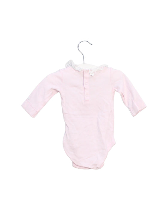 A Pink Long Sleeve Bodysuits from Jacadi in size 0-3M for girl. (Back View)