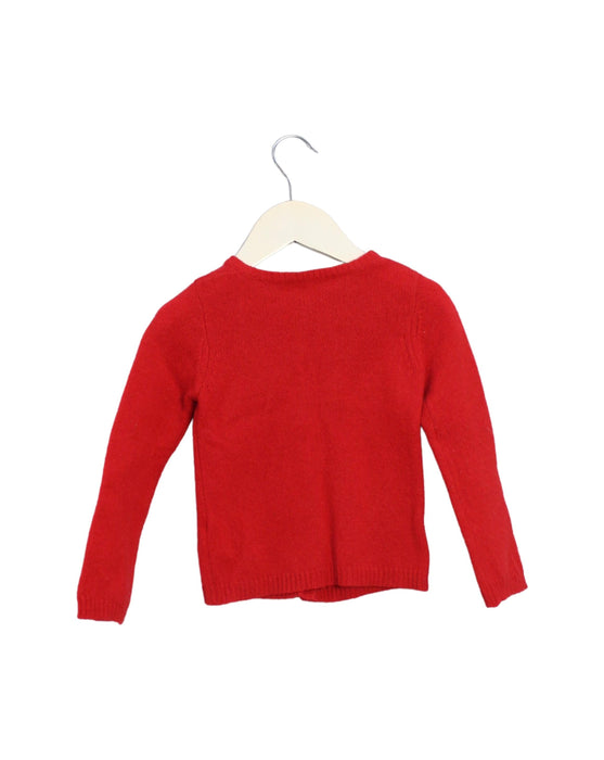 A Red Cardigans from Bonpoint in size 2T for girl. (Back View)