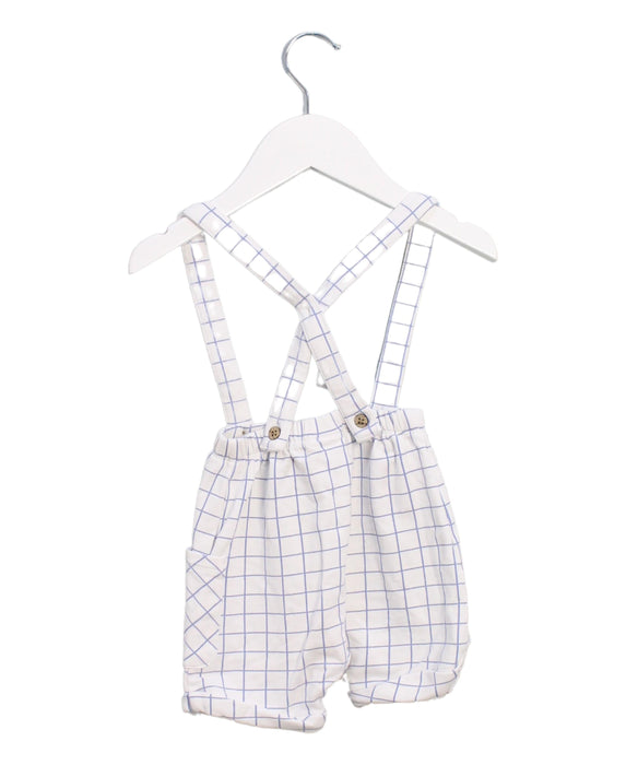 A White Overall Shorts from Mayoral in size 6-12M for boy. (Back View)