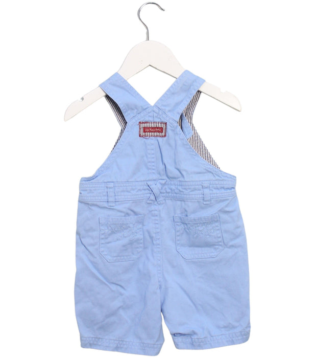 A Blue Overall Shorts from Jojo Maman Bébé in size 6-12M for boy. (Back View)