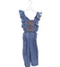 A Blue Sleeveless Rompers from Velveteen in size 4T for girl. (Front View)