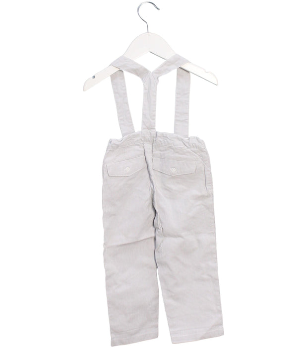A Grey Long Overalls from Jacadi in size 12-18M for boy. (Back View)