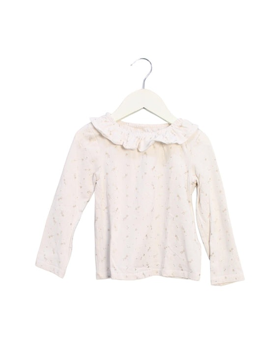A Ivory Long Sleeve Tops from Cyrillus in size 4T for girl. (Front View)