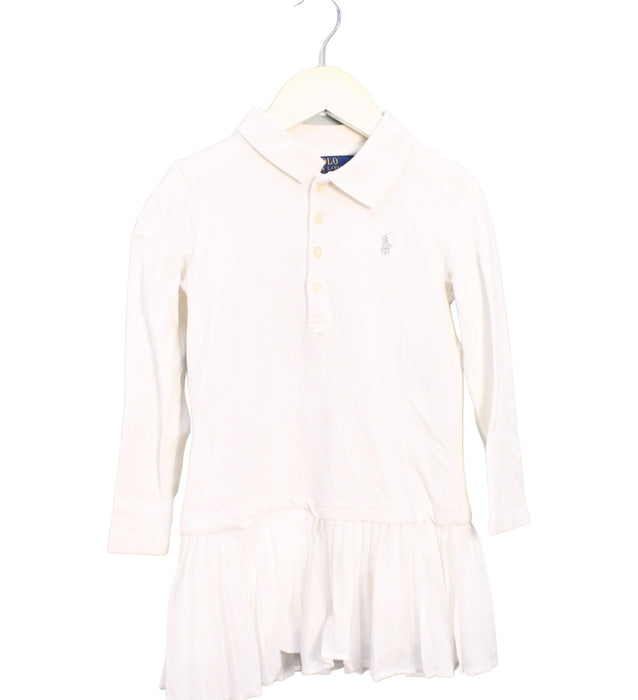 A White Short Sleeve Dresses from Polo Ralph Lauren in size 3T for girl. (Front View)