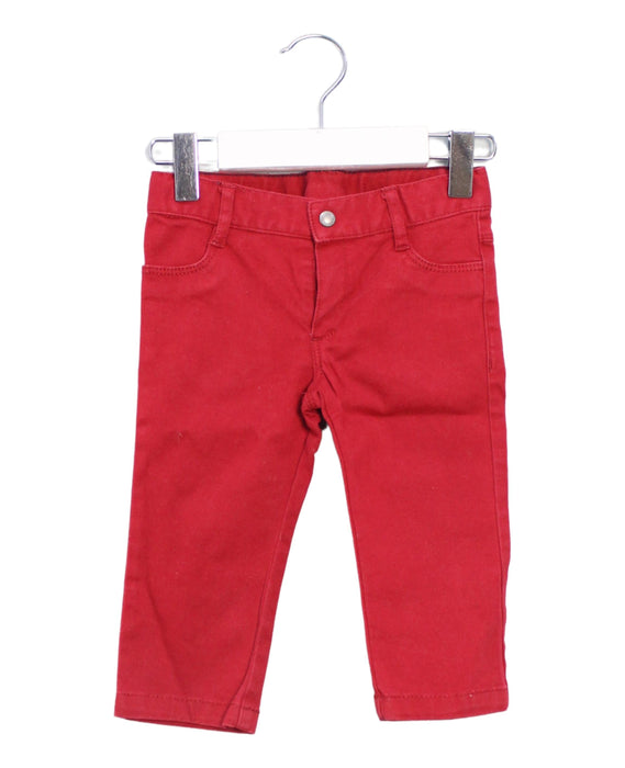 A Red Casual Pants from Petit Bateau in size 6-12M for boy. (Front View)