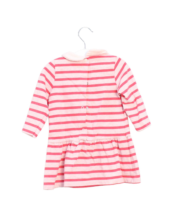 A Pink Long Sleeve Dresses from Petit Bateau in size 6-12M for girl. (Back View)
