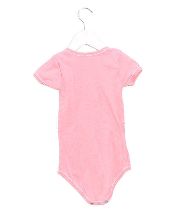 A Pink Short Sleeve Bodysuits from Petit Bateau in size 18-24M for girl. (Back View)