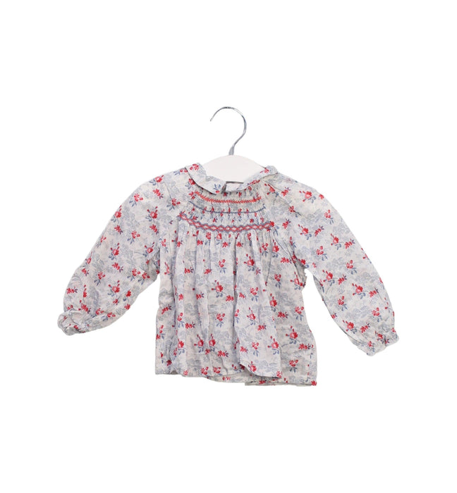 A Blue Long Sleeve Tops from Bonpoint in size 12-18M for girl. (Front View)