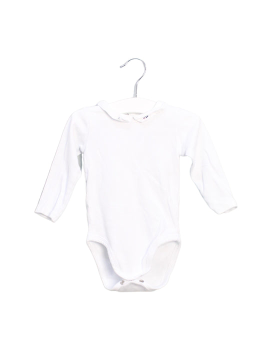 A White Long Sleeve Bodysuits from Jacadi in size 6-12M for girl. (Front View)