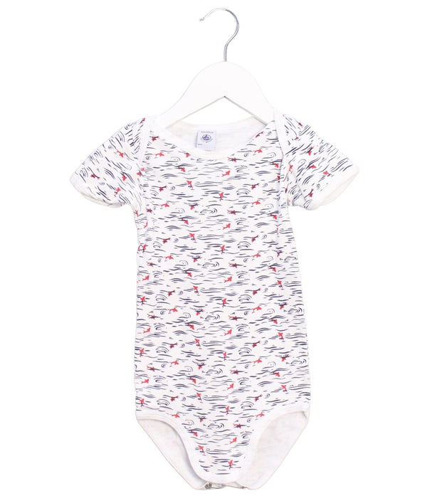 A White Short Sleeve Bodysuits from Petit Bateau in size 3T for boy. (Front View)