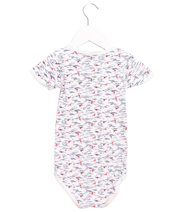 A White Short Sleeve Bodysuits from Petit Bateau in size 3T for boy. (Back View)