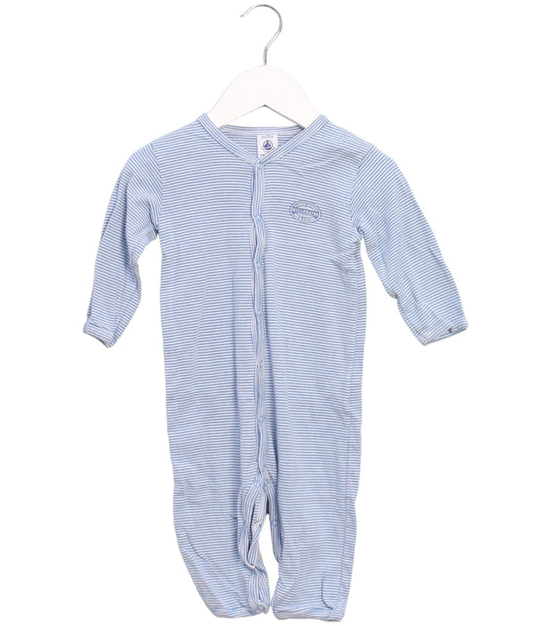 A Blue Long Sleeve Jumpsuits from Petit Bateau in size 6-12M for boy. (Front View)