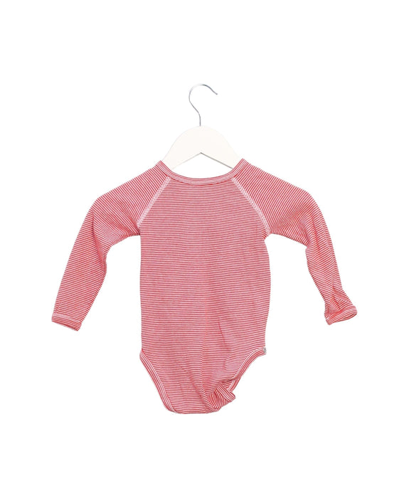 A Red Long Sleeve Bodysuits from Petit Bateau in size 6-12M for boy. (Back View)