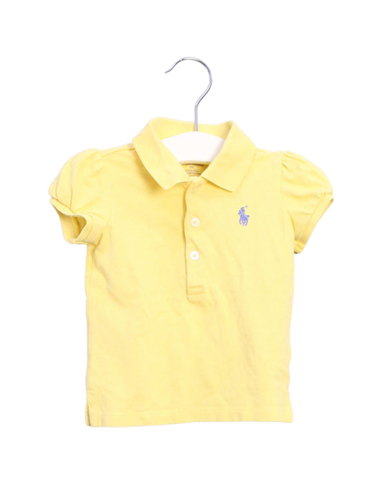A Yellow Short Sleeve Polos from Ralph Lauren in size 6-12M for girl. (Front View)