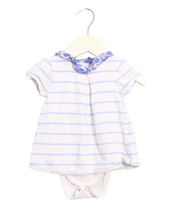 A White Short Sleeve Bodysuits from Jacadi in size 3-6M for girl. (Front View)