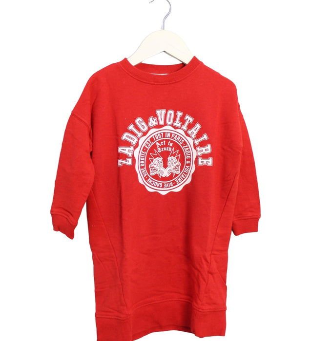A Red Sweater Dresses from Zadig & Voltaire in size 4T for girl. (Front View)