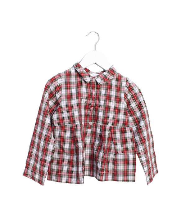 A Red Long Sleeve Tops from Jacadi in size 4T for girl. (Front View)