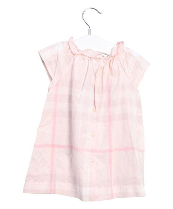 A Pink Short Sleeve Dresses from Burberry in size 6-12M for girl. (Back View)