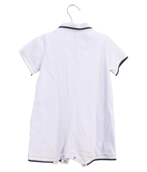 A Blue Short Sleeve Rompers from Boss in size 6-12M for boy. (Back View)