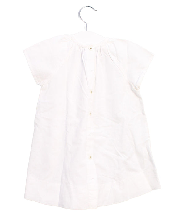 A White Short Sleeve Dresses from Petit Bateau in size 12-18M for girl. (Back View)