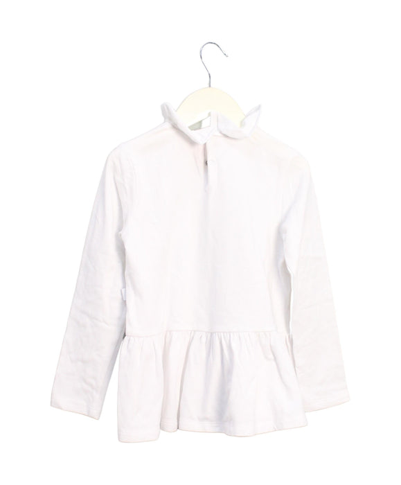 A White Long Sleeve Tops from Il Gufo in size 6T for girl. (Back View)