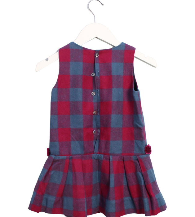 A Blue Sleeveless Dresses from Jacadi in size 3T for girl. (Back View)