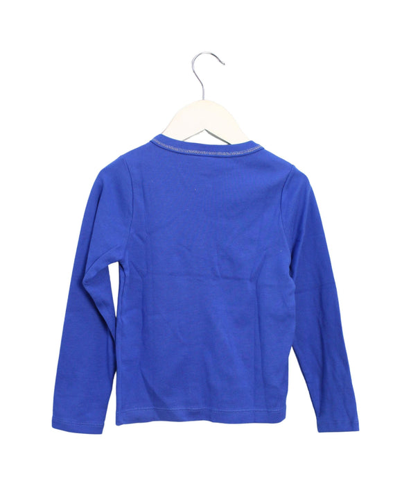 A Blue Long Sleeve Tops from Petit Bateau in size 5T for girl. (Back View)