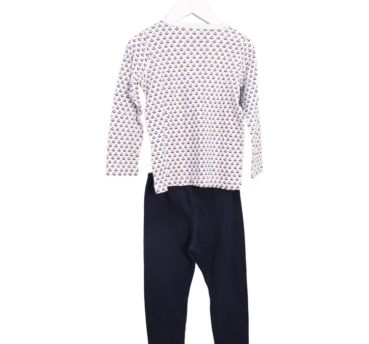A Navy Pyjama Sets from Petit Bateau in size 5T for girl. (Back View)