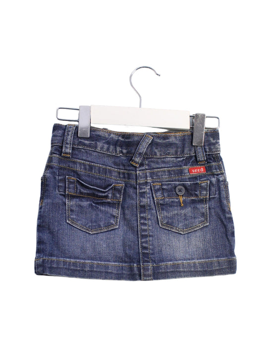 A Blue Short Skirts from Seed in size 2T for girl. (Back View)
