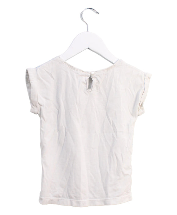 A White Short Sleeve Tops from Jacadi in size 4T for girl. (Back View)