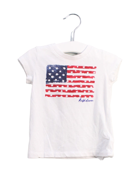 A White Short Sleeve T Shirts from Ralph Lauren in size 6-12M for boy. (Front View)