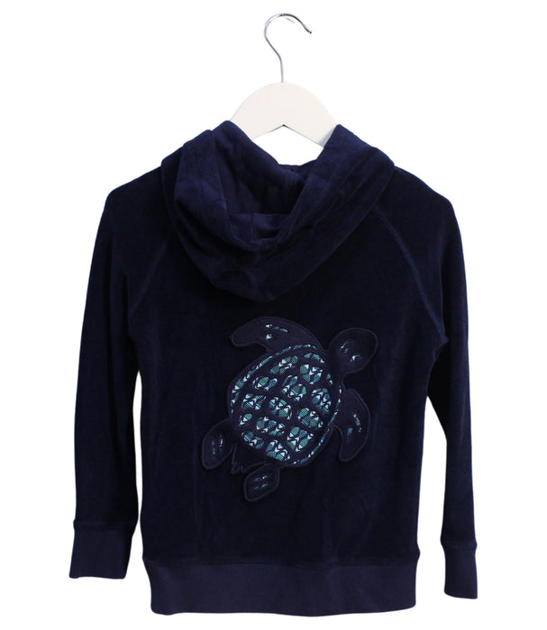 A Navy Zippered Sweatshirts from Vilebrequin in size 6T for girl. (Back View)