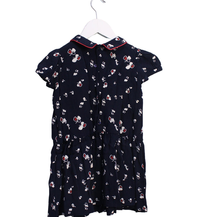 A Navy Short Sleeve Dresses from Bonpoint in size 3T for girl. (Back View)