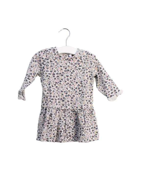 A Grey Long Sleeve Dresses from Petit Bateau in size 6-12M for girl. (Front View)