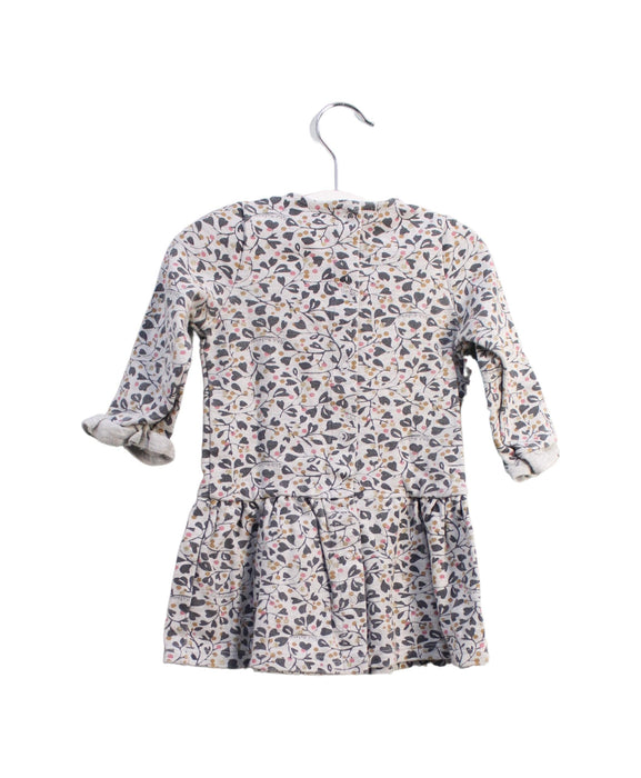 A Grey Long Sleeve Dresses from Petit Bateau in size 6-12M for girl. (Back View)