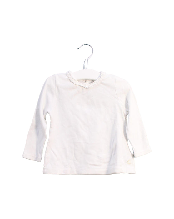 A White Long Sleeve Tops from Petit Bateau in size 12-18M for girl. (Front View)
