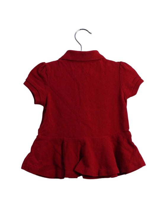 A Red Short Sleeve Polos from Ralph Lauren in size 6-12M for girl. (Back View)