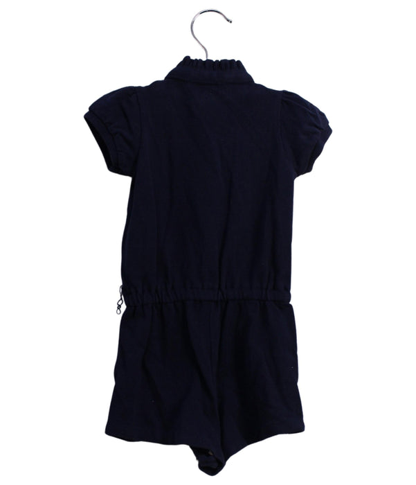 A Navy Short Sleeve Rompers from Ralph Lauren in size 3-6M for girl. (Back View)