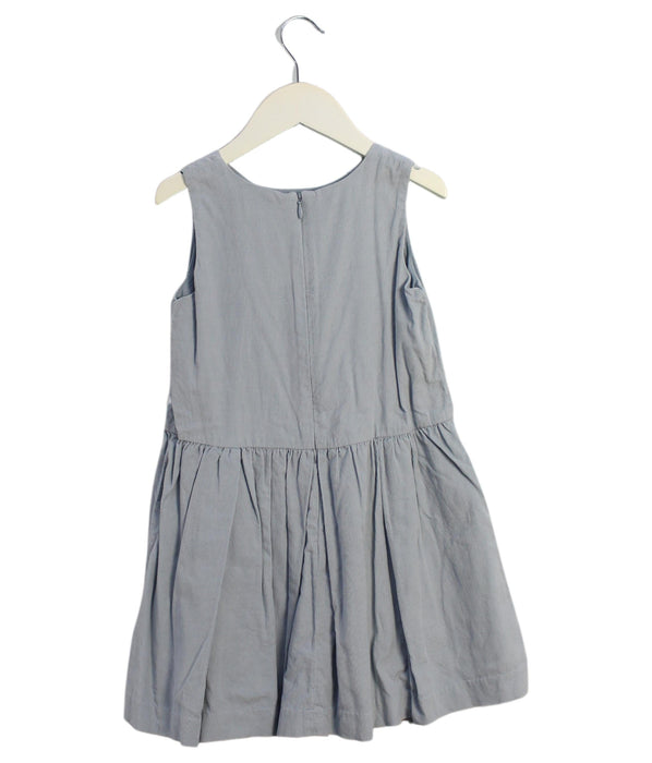 A Blue Sleeveless Dresses from Jacadi in size 6T for girl. (Back View)