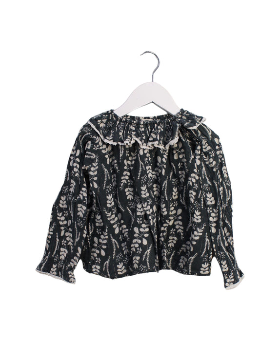 A Green Long Sleeve Tops from Bonton in size 3T for girl. (Front View)