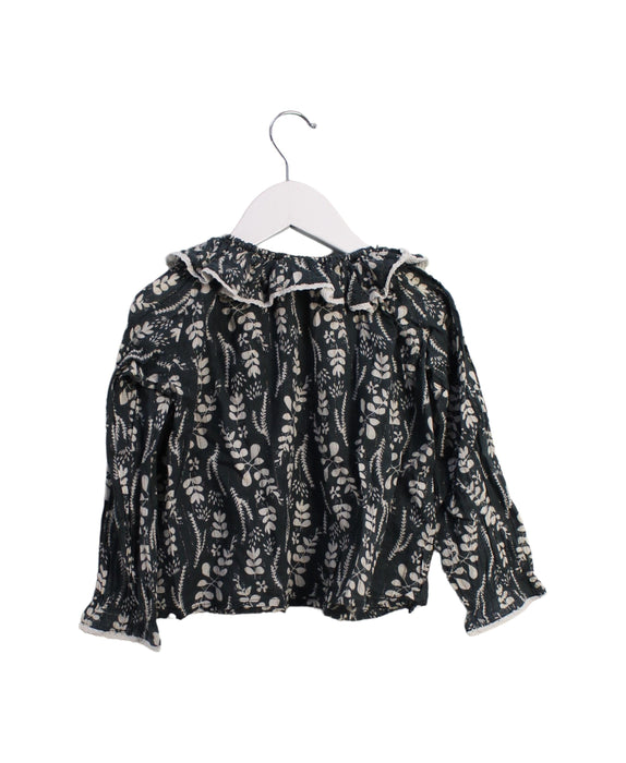 A Green Long Sleeve Tops from Bonton in size 3T for girl. (Back View)