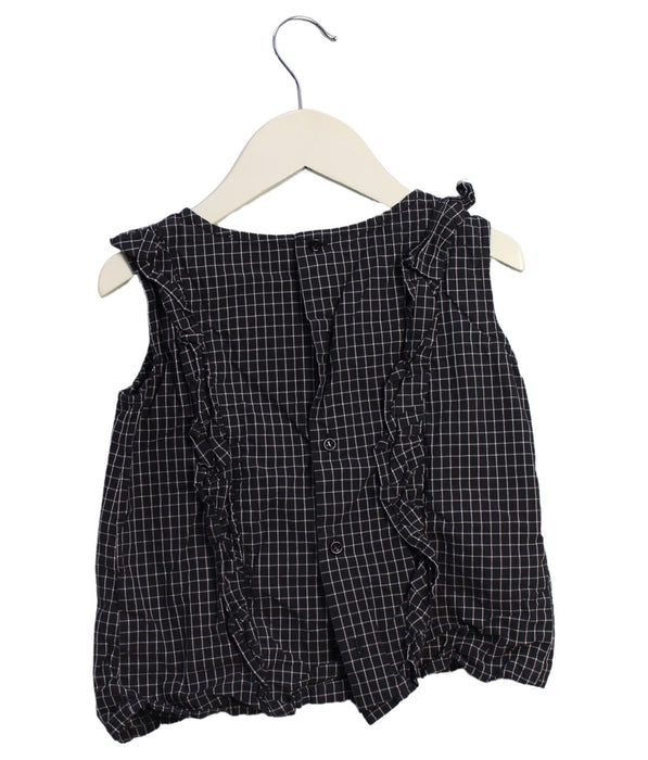 A Black Sleeveless Tops from Bonpoint in size 6T for girl. (Back View)