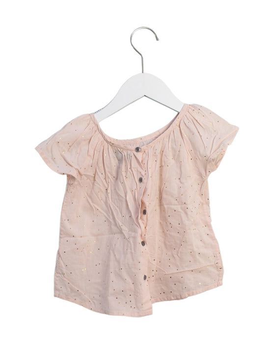 A Pink Short Sleeve Tops from Velveteen in size 4T for girl. (Back View)