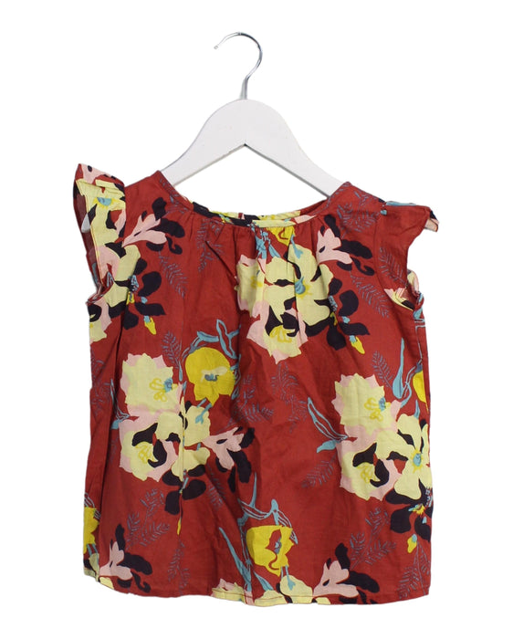 A Burgundy Sleeveless Tops from Bonpoint in size 4T for girl. (Front View)