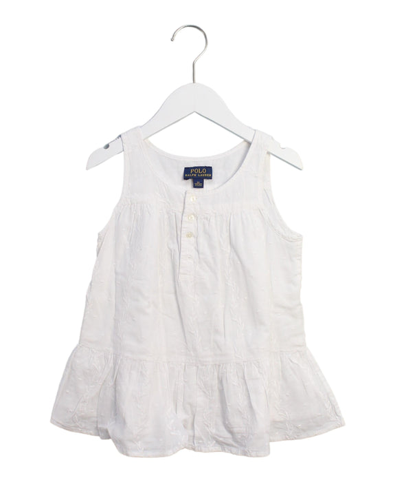 A White Sleeveless Tops from Polo Ralph Lauren in size 6T for girl. (Front View)