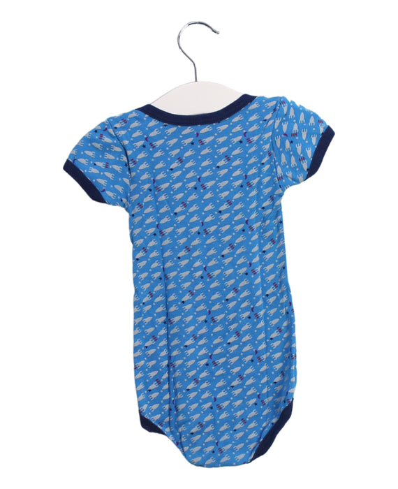 A Blue Short Sleeve Bodysuits from Petit Bateau in size 6-12M for boy. (Back View)